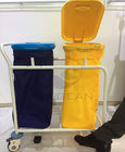 Staubbeutel des AG-SS019B Edelstahlspants zwei mit Abdeckungskrankenhausbehandlungsabfall-Laufkatzenbehältern